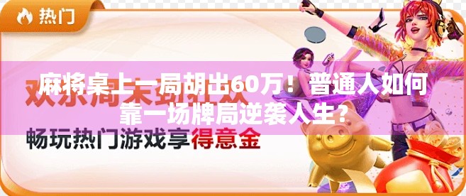 麻将桌上一局胡出60万！普通人如何靠一场牌局逆袭人生？