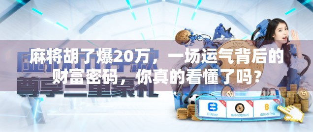 麻将胡了爆20万,一场运气背后的财富密码,你真的看懂了吗?