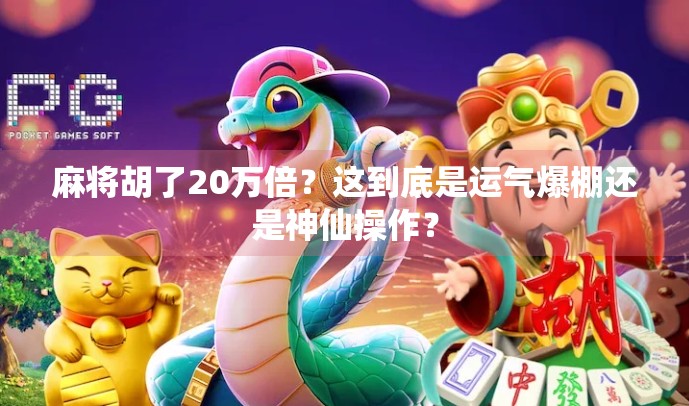 麻将胡了20万倍？这到底是运气爆棚还是神仙操作？
