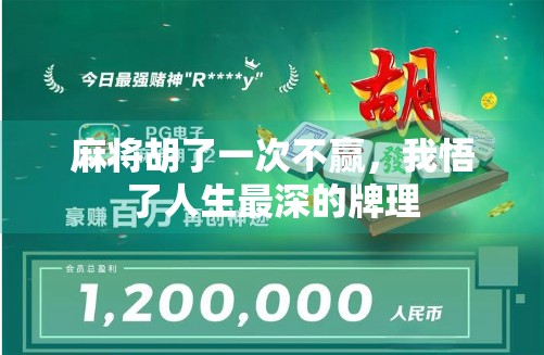 麻将胡了一次不赢，我悟了人生最深的牌理