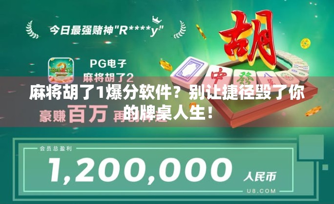 麻将胡了1爆分软件?别让捷径毁了你的牌桌人生!