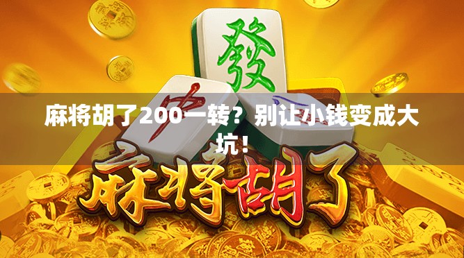 麻将胡了200一转?别让小钱变成大坑! 麻将胡了200一转?别让小钱变成大坑!