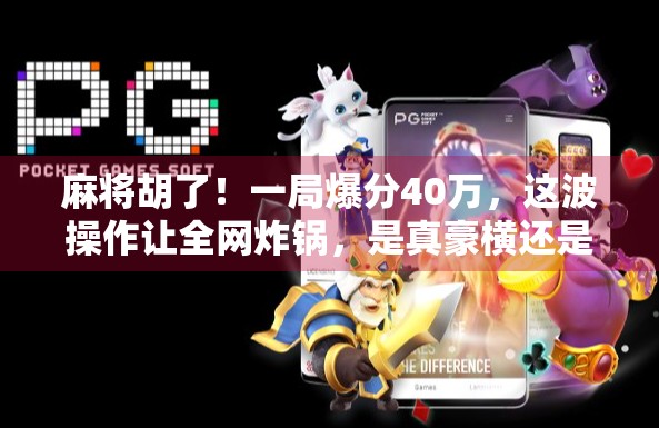 麻将胡了！一局爆分40万，这波操作让全网炸锅，是真豪横还是剧本？