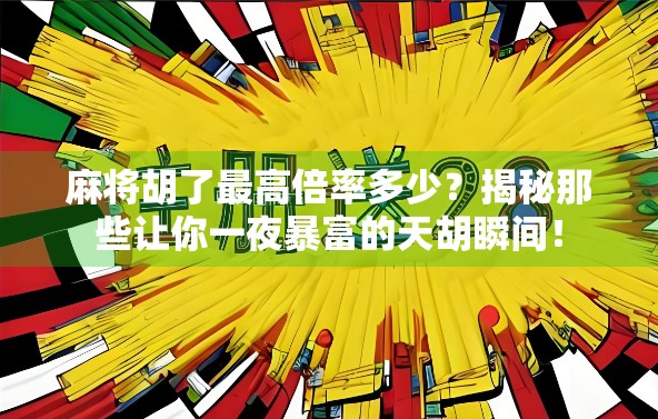 麻将胡了最高倍率多少？揭秘那些让你一夜暴富的天胡瞬间！