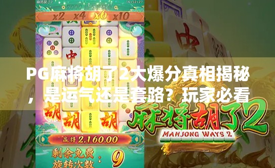 PG麻将胡了2大爆分真相揭秘，是运气还是套路？玩家必看的避坑指南！