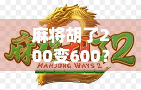 麻将胡了200变600？揭秘翻倍背后的玄机与风险！