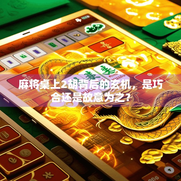麻将桌上2胡背后的玄机,是巧合还是故意为之?