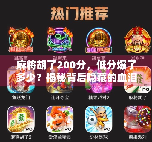 麻将胡了200分，低分爆了多少？揭秘背后隐藏的血泪账本！